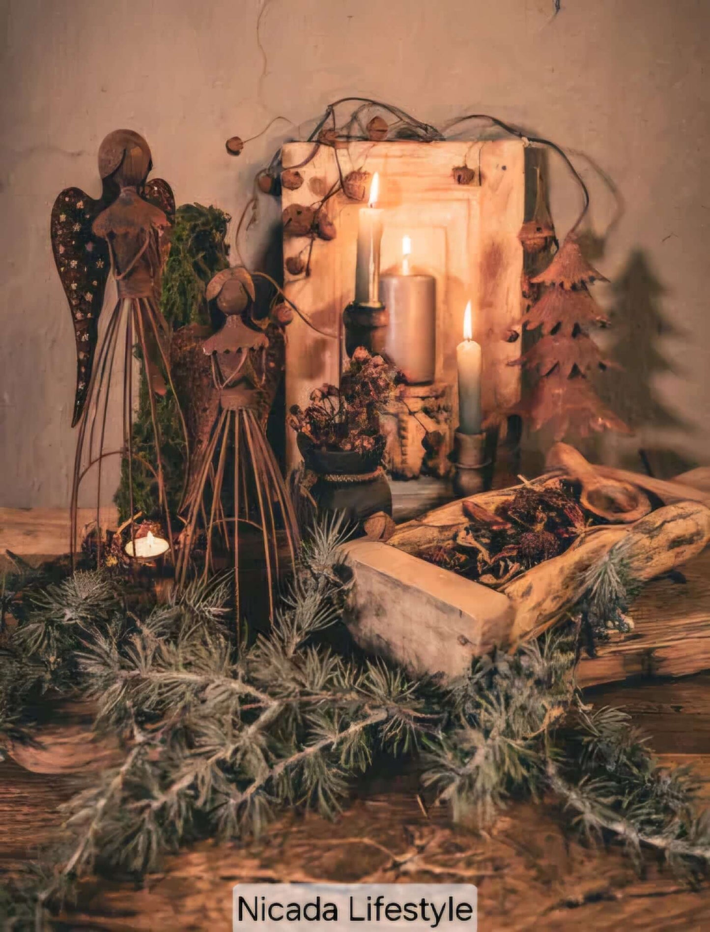 Doek in houten lijst