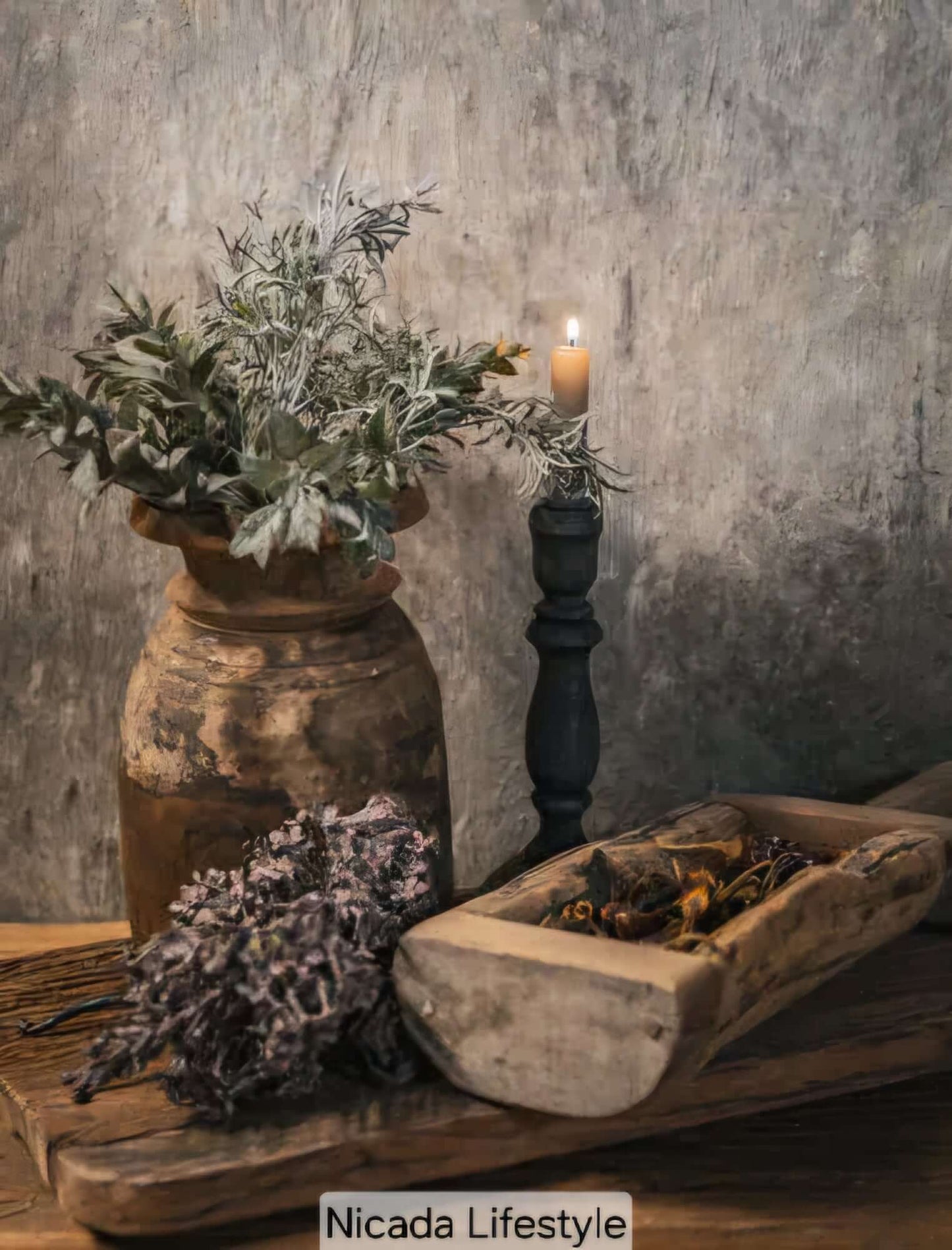 Doek in houten lijst