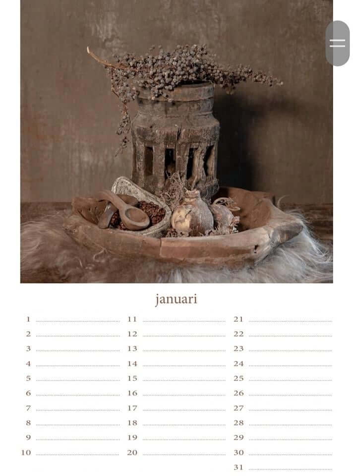 Verjaardagskalender - landelijk, stoer en sober