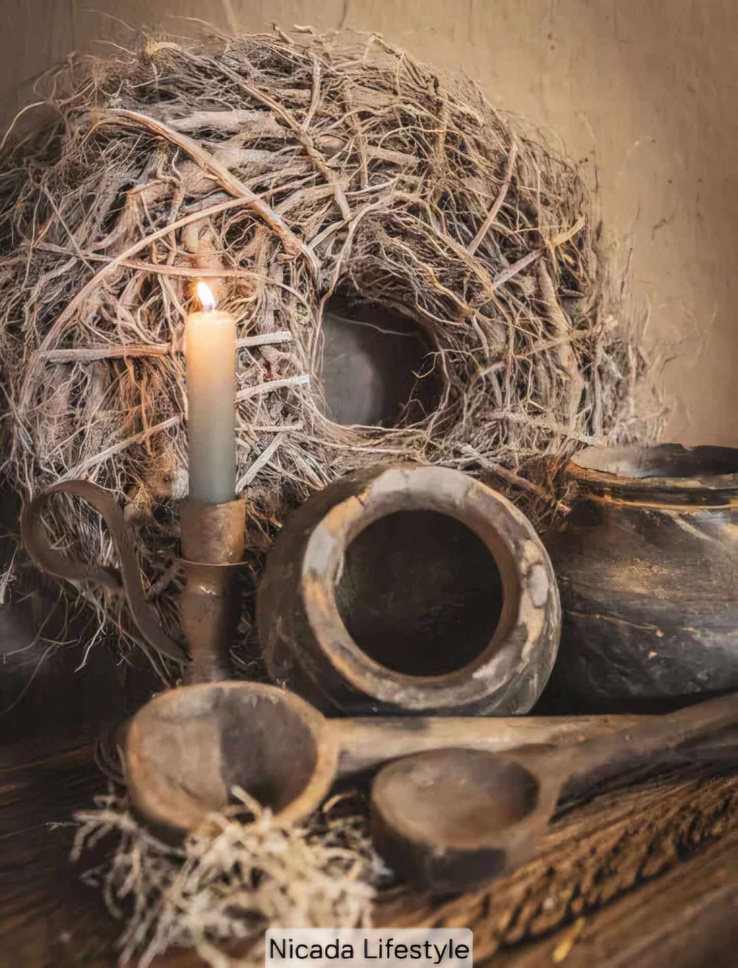 Doek in houten lijst