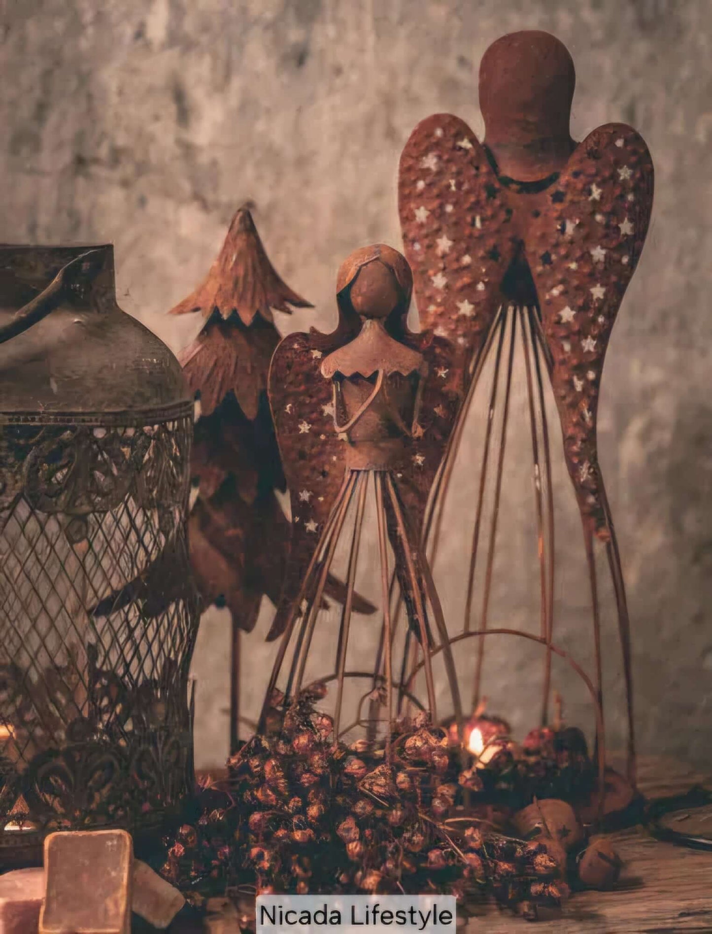 Doek in houten lijst