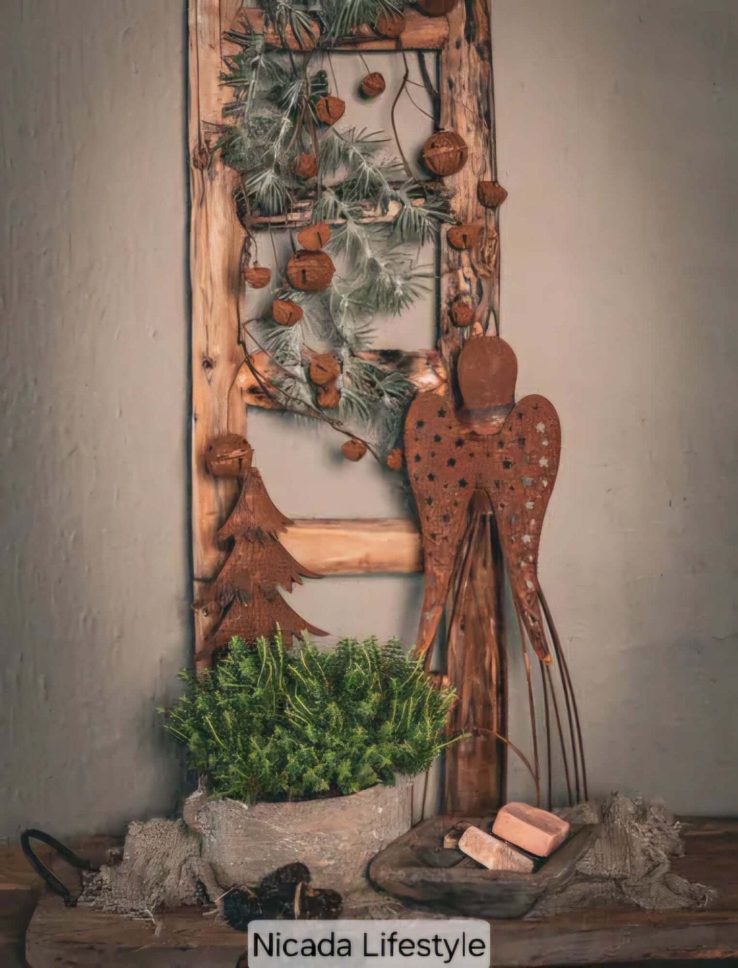 Doek in houten lijst