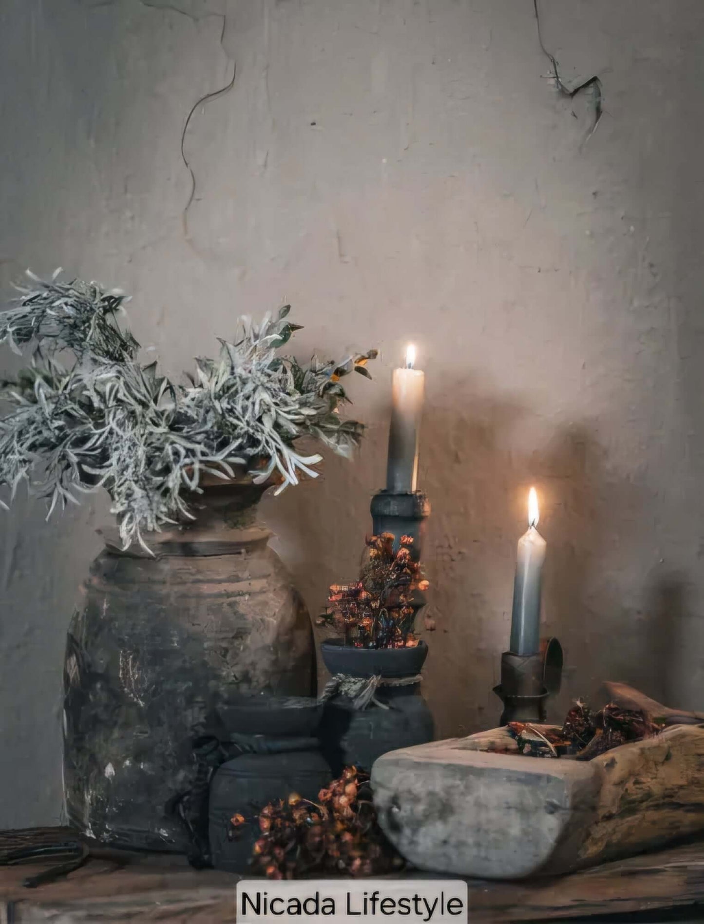 Doek in houten lijst