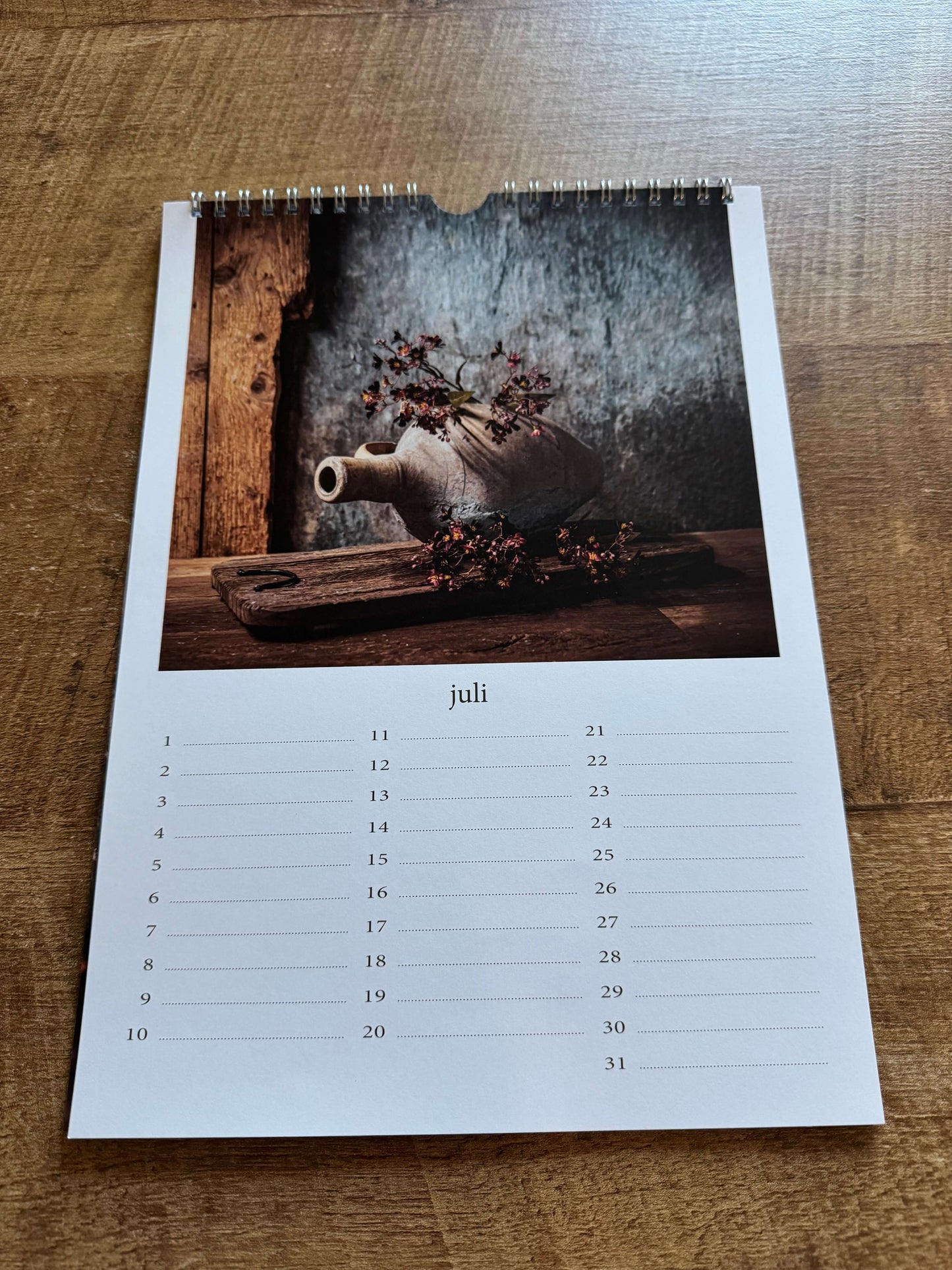 Verjaardag kalender - Landelijk, stoer en sober