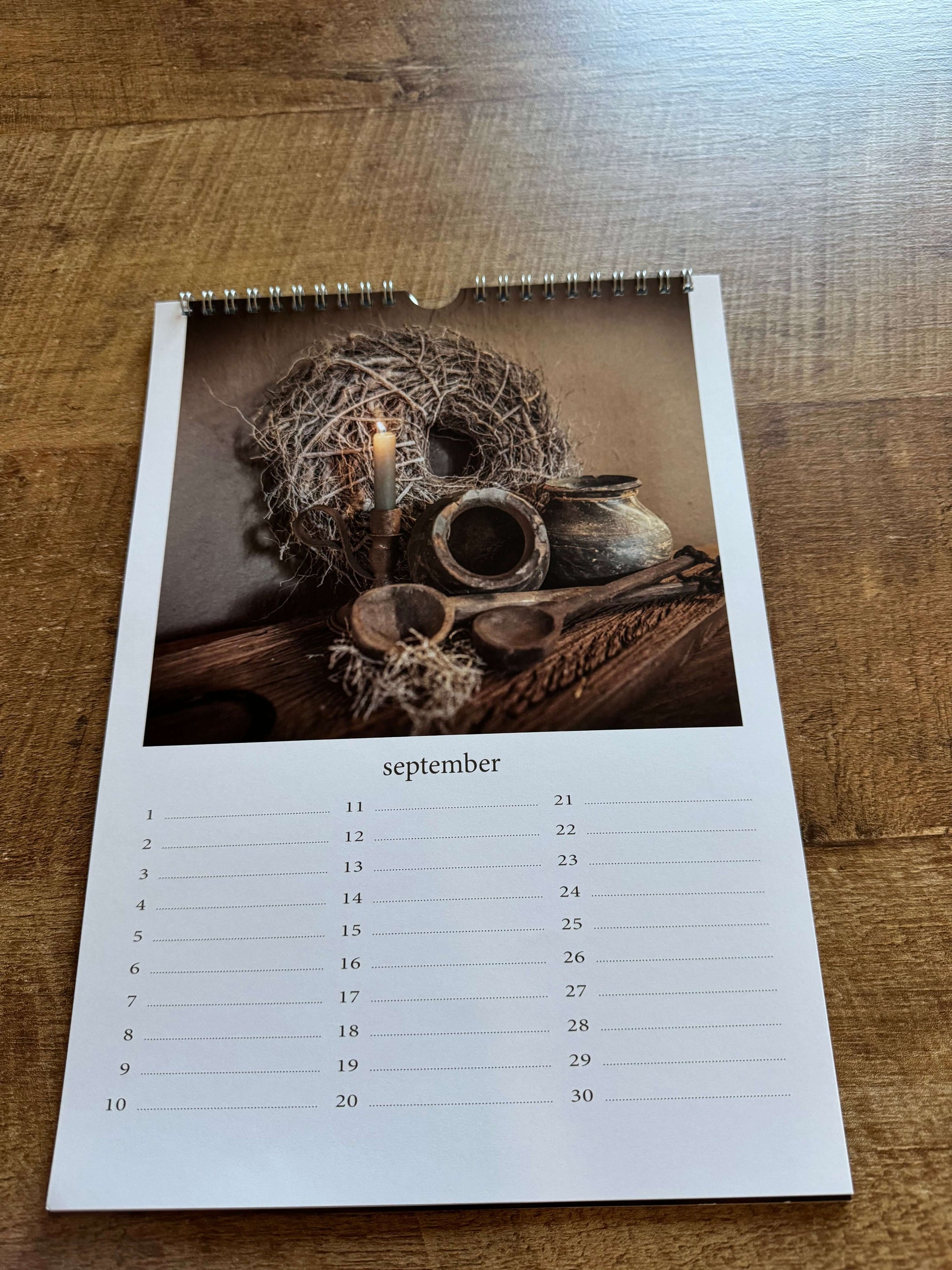 Verjaardag kalender - Landelijk, stoer en sober