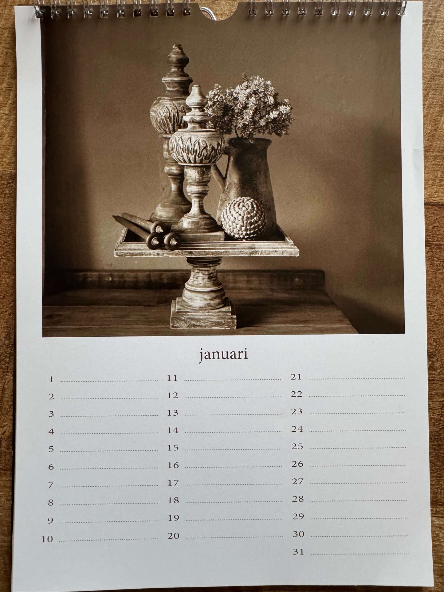 Verjaardag kalender - landelijk, stoer en sober