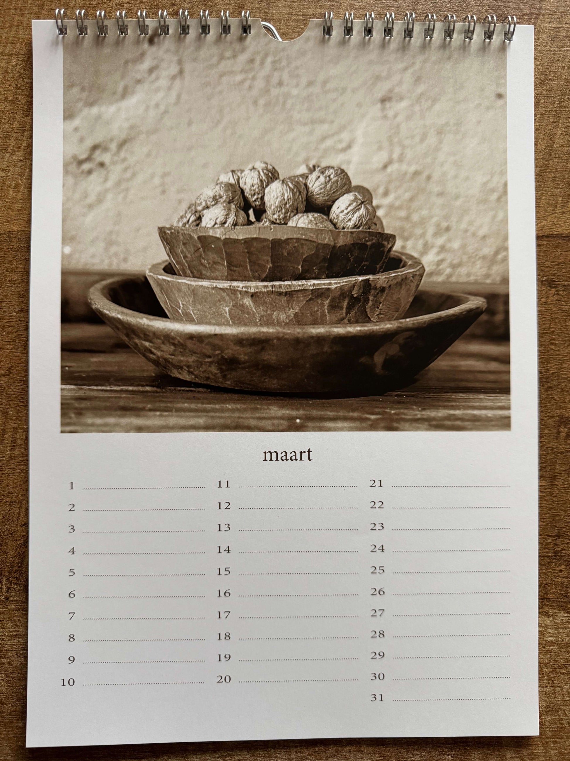 Verjaardag kalender - landelijk, stoer en sober