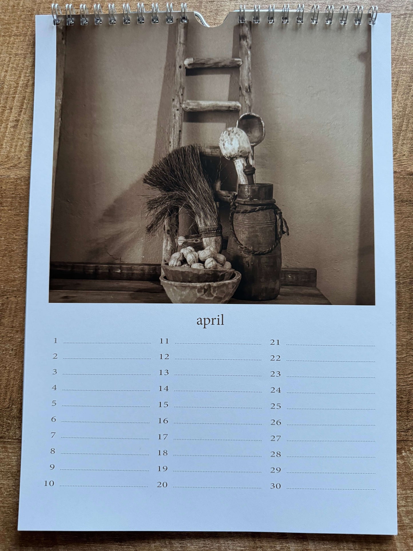 Verjaardag kalender - landelijk, stoer en sober