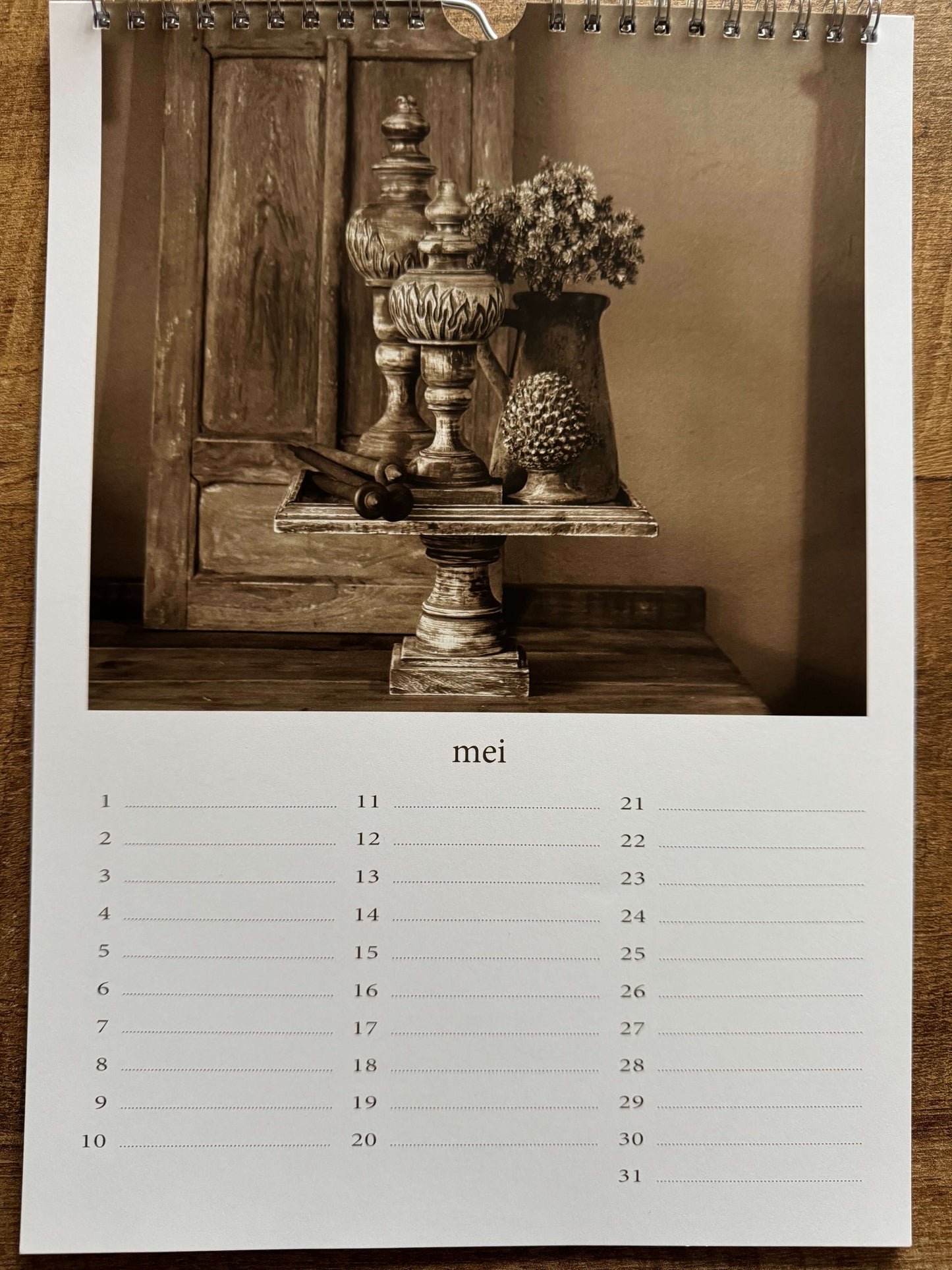 Verjaardag kalender - landelijk, stoer en sober