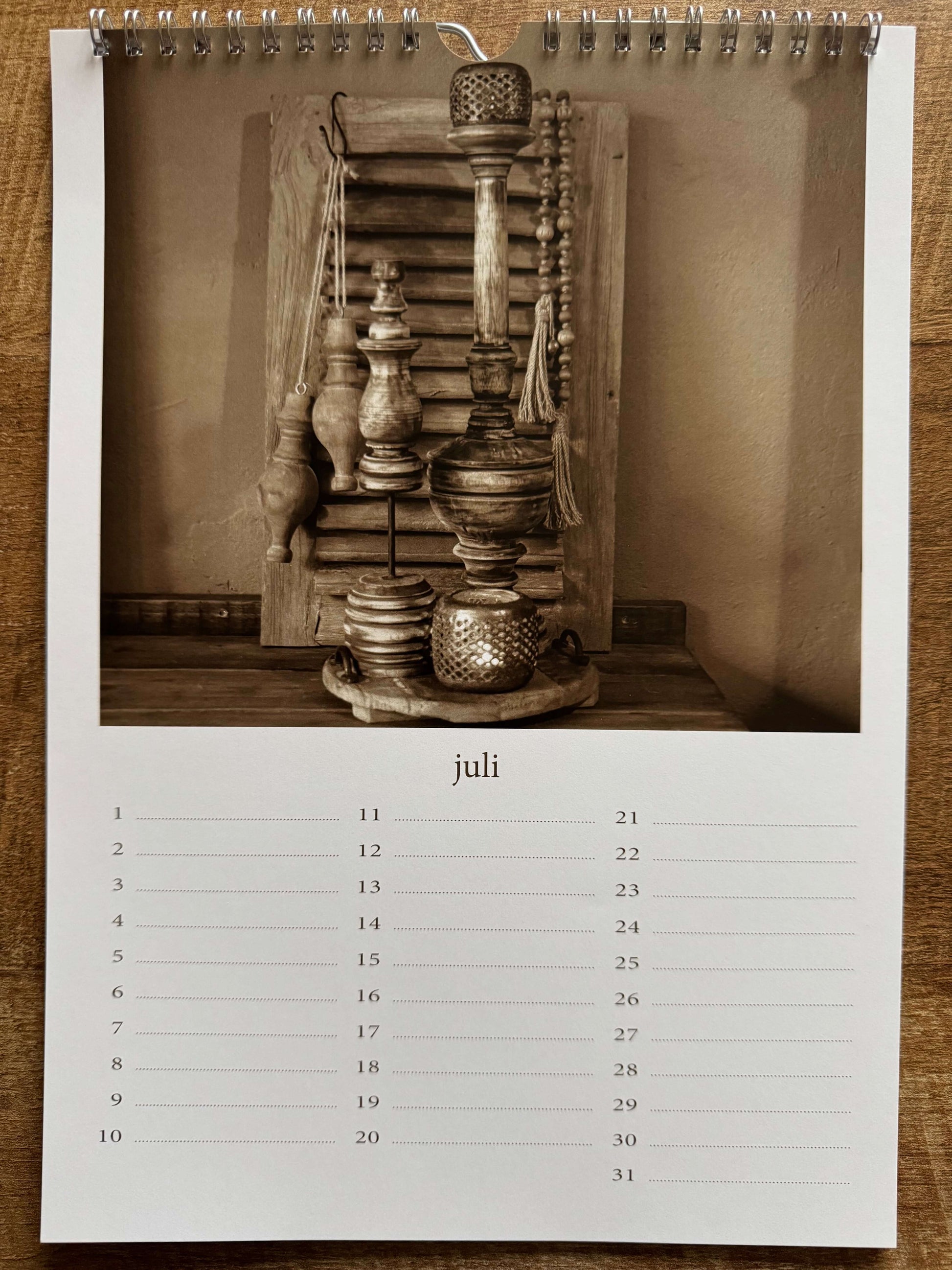 Verjaardag kalender - landelijk, stoer en sober