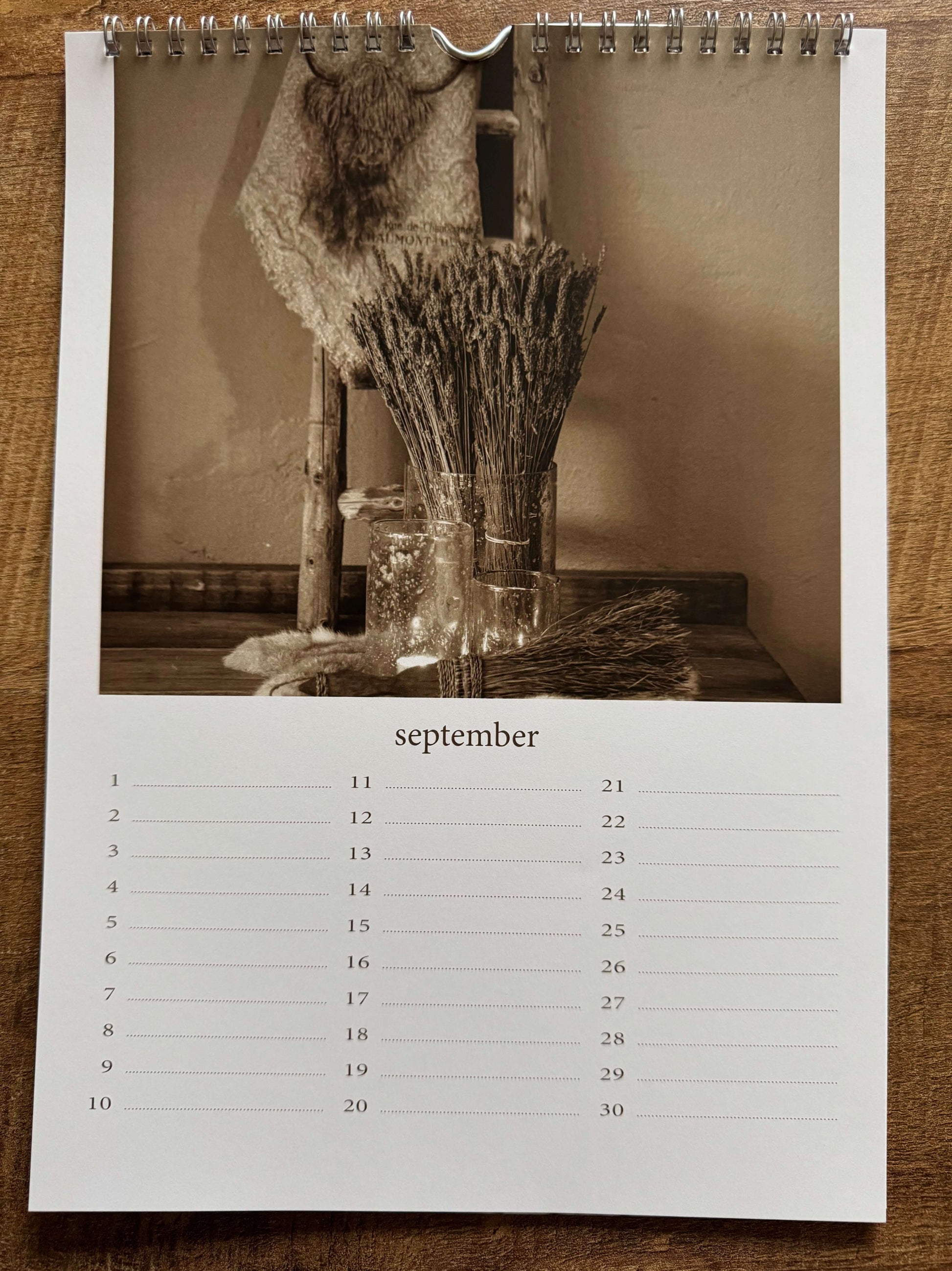 Verjaardag kalender - landelijk, stoer en sober